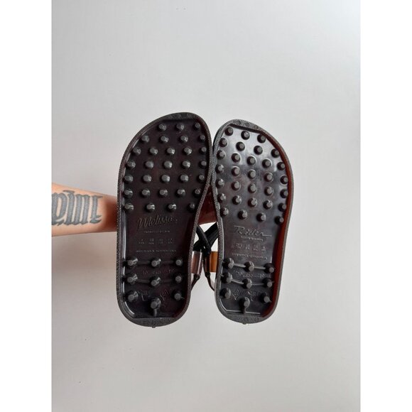 MELISSA x RIDER Papete Black Brown Rubber Webbed Dad Sandals, Size 9/38 - Picture 11 of 15